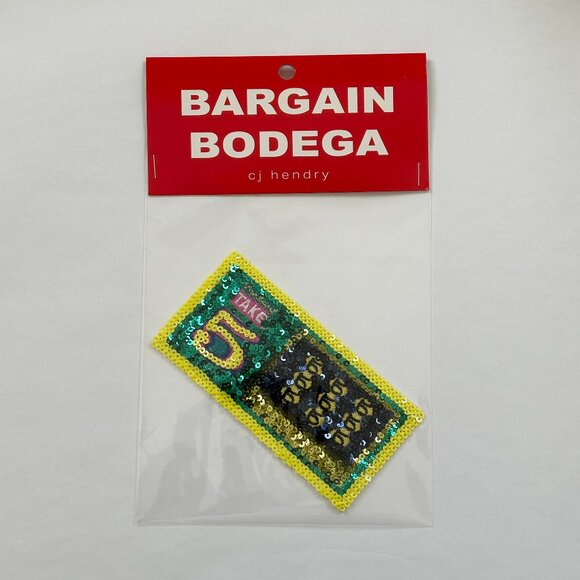 CJ Hendry Bargain Bodega Sequin Patch - Take 5 Scratch Off Lottery Ticket - Picture 1 of 1